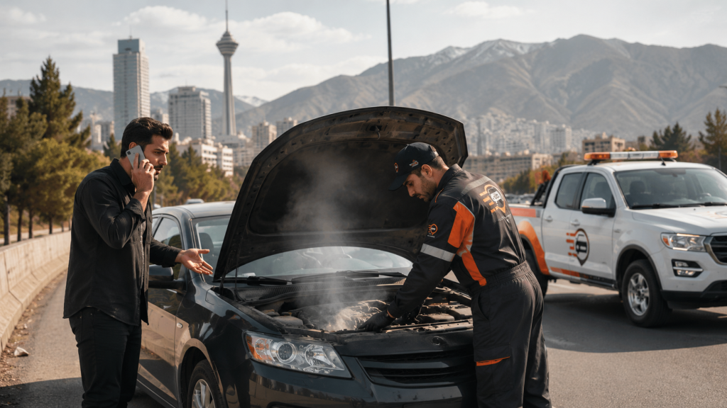 امداد خودرو سیار برای جوش آوردن ماشین